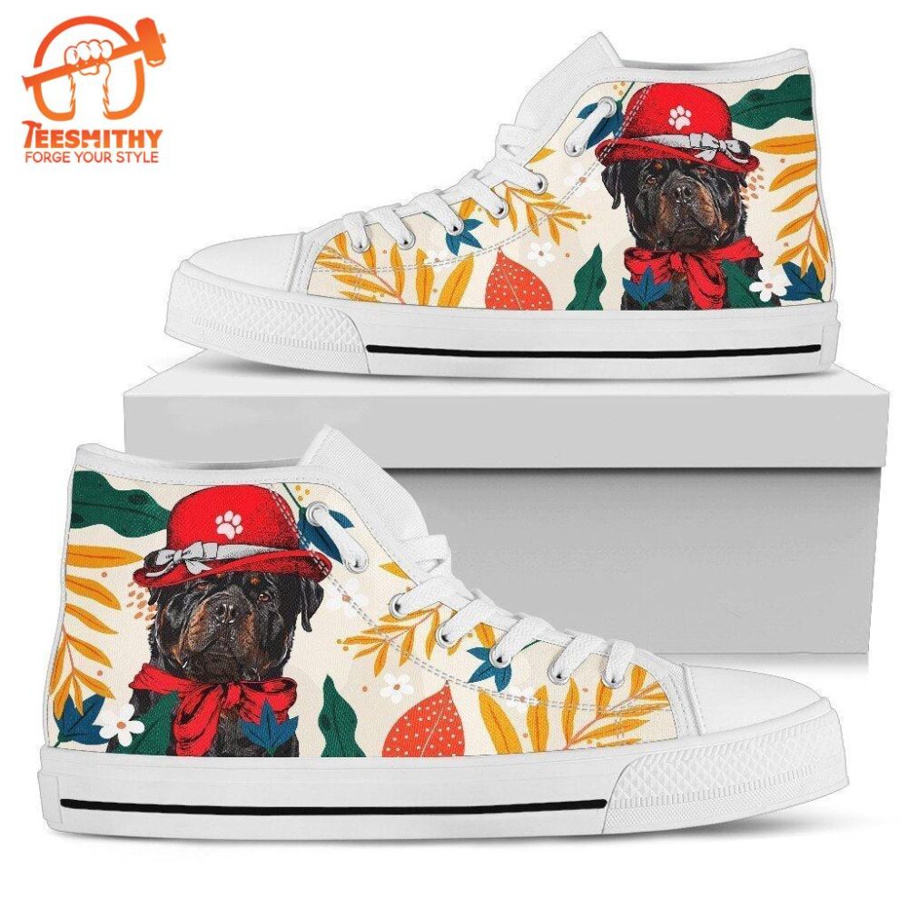 Rottweiler Dog Sneakers Women High Top Shoes Funny