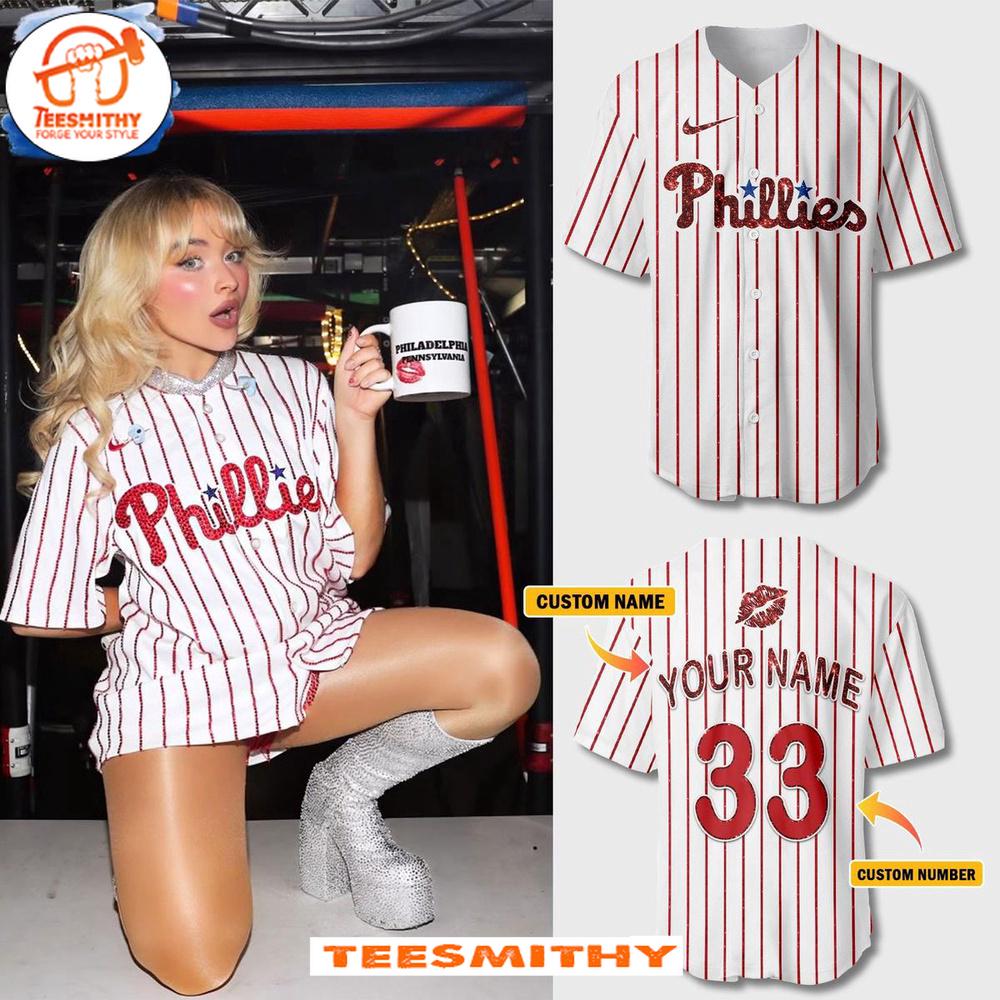 Sabrina Carpenter x Philadelphia Phillies Limited Edition Baseball Jersey