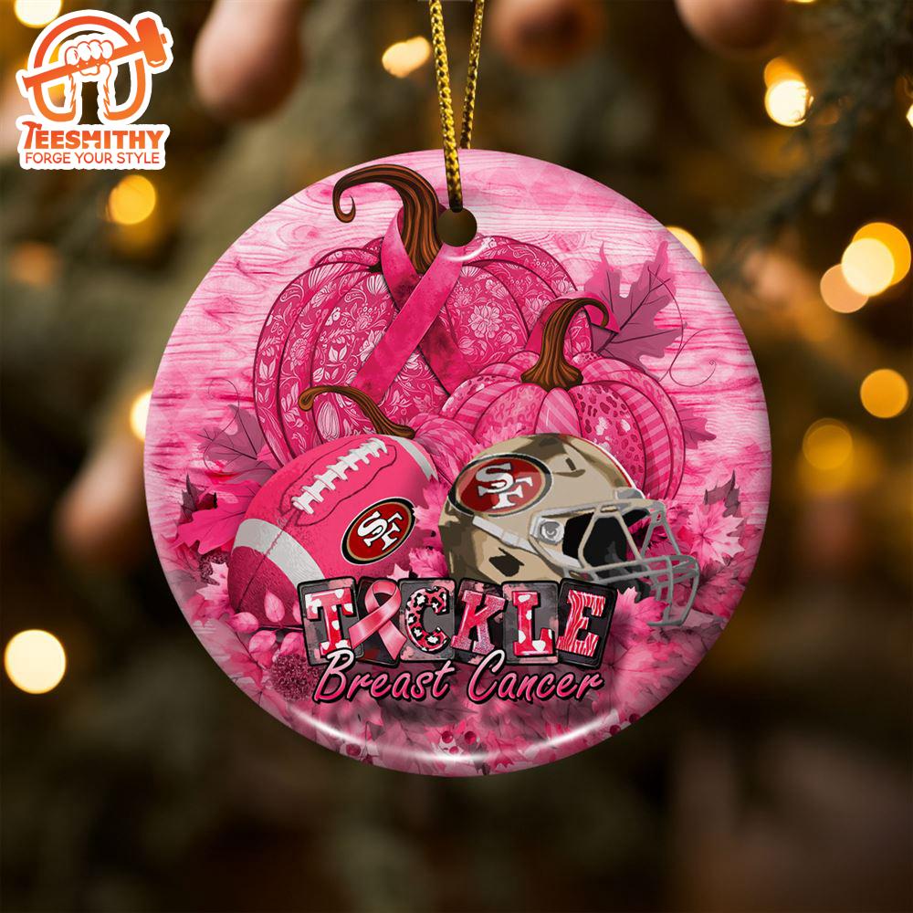 San Francisco 49ers  Breast Cancer And Sport Team Ceramic Ornament  – Breast Cancer Ornament