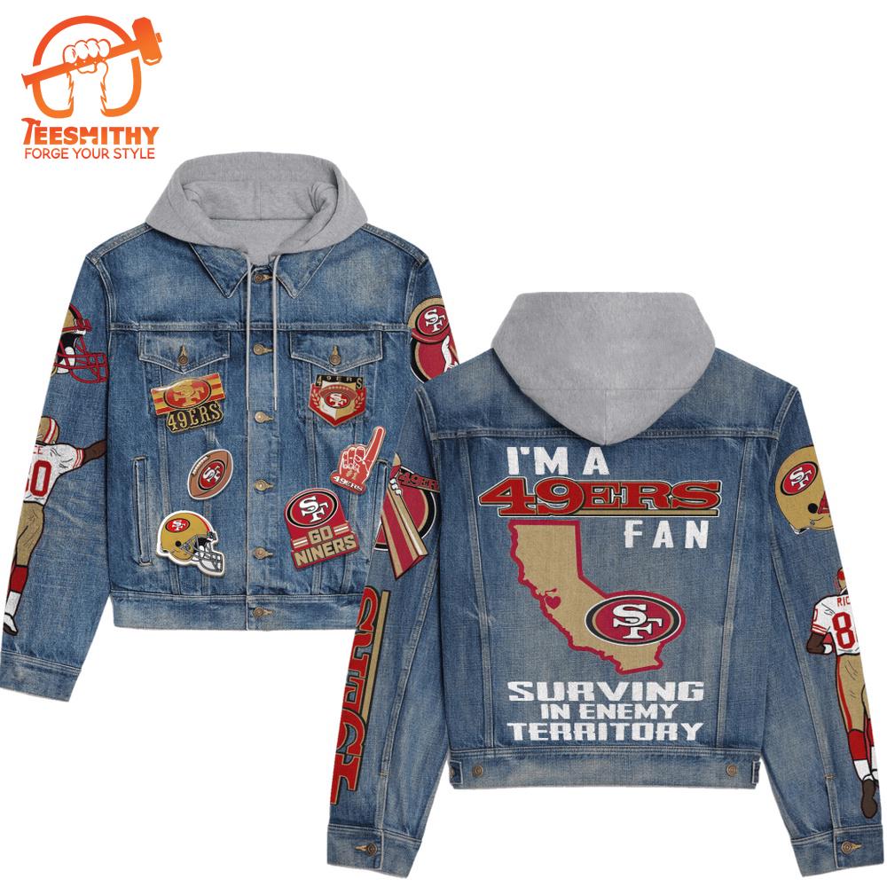 San Francisco 49Ers Premium Hooded Denim Jacket V1