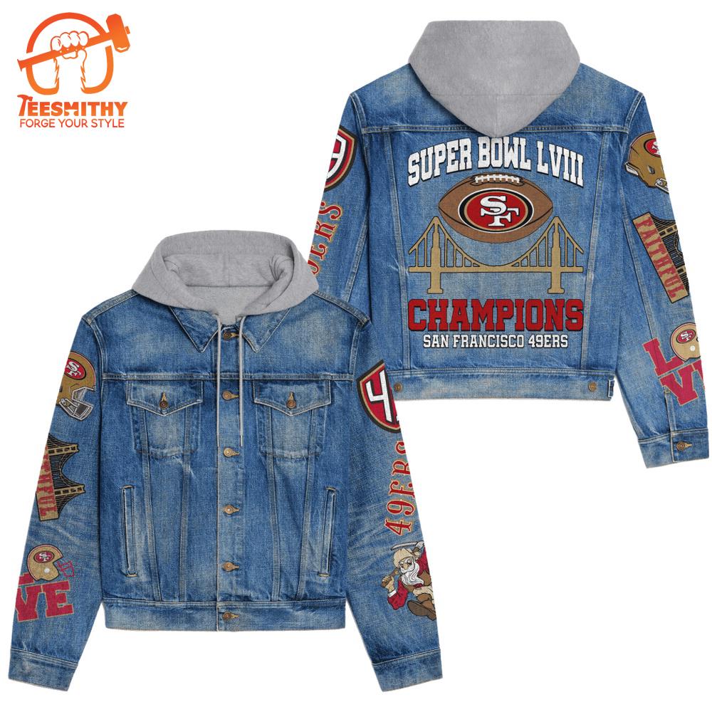 San Francisco 49Ers Premium Hooded Denim Jacket V2