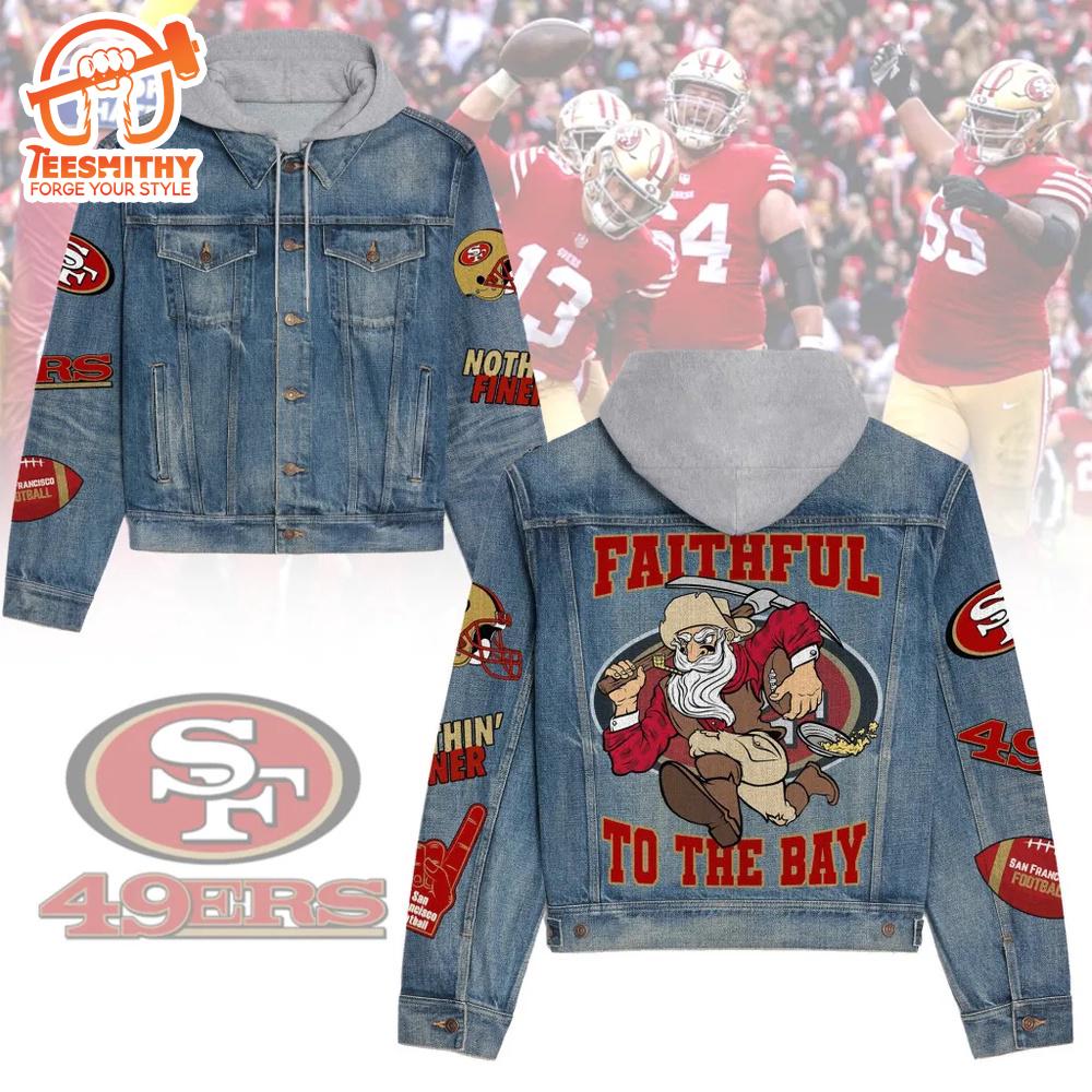 San Francisco 49Ers Premium Hooded Denim Jacket Version 3