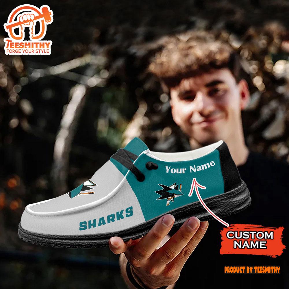 San Jose Sharks NHL Hey Dude Shoes Custom Name Perfect Gift