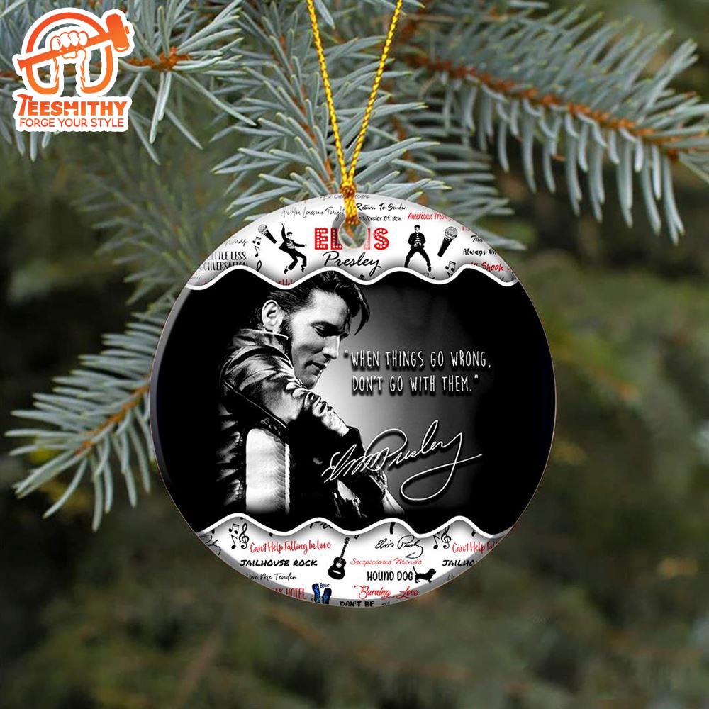 Santa Bring Elvis Presley Back To Me merry Christmas Signature Ornament