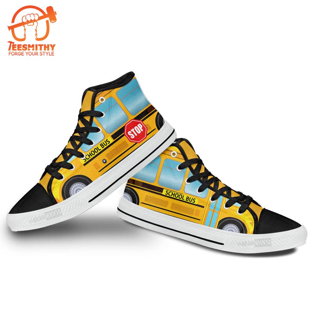 School Bus Driver High Top Shoes Custom