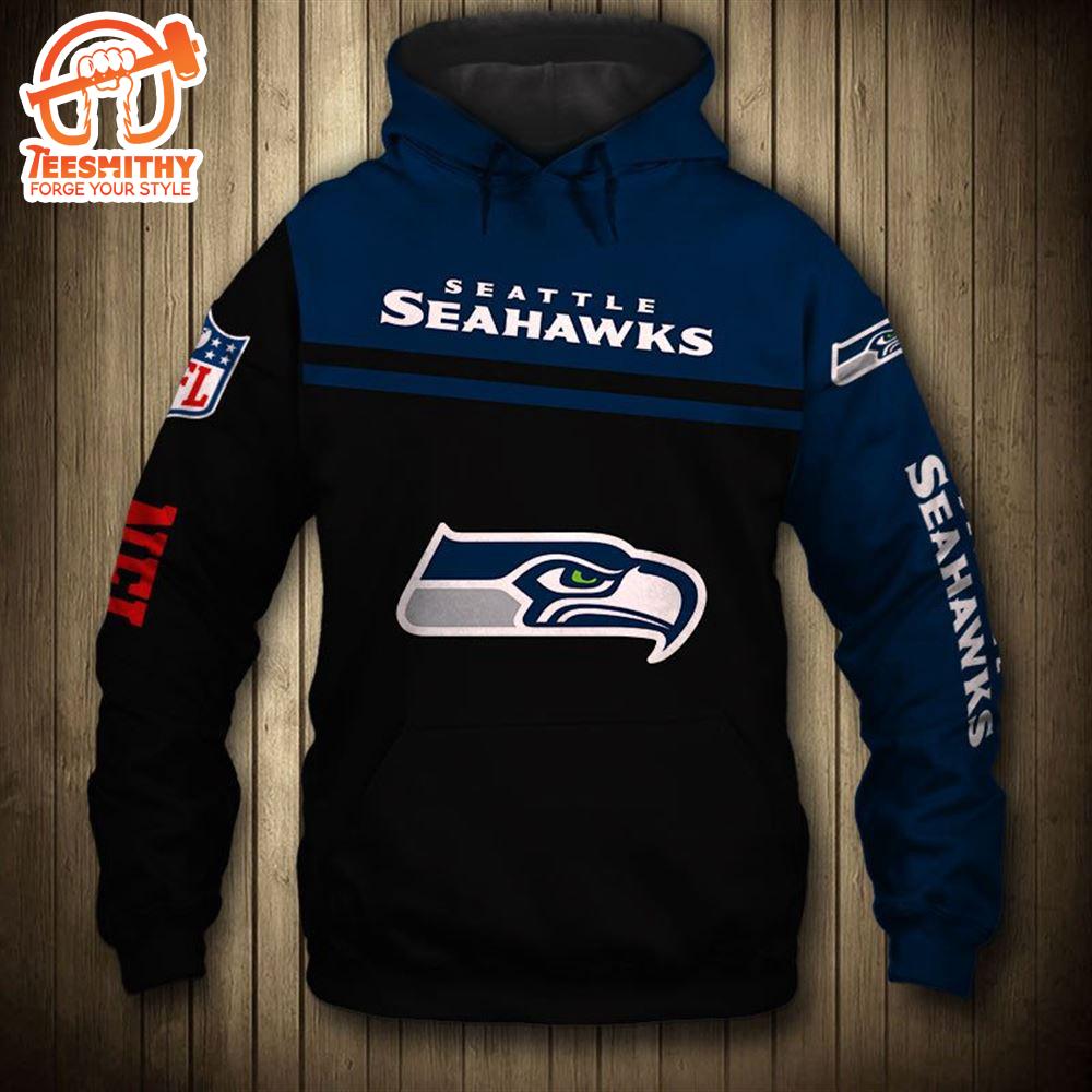 Seattle Seahawks 3D Skull Zip 3D Hoodie Zip Hoodie, Nfl 3D All Over Print Hoodie For Fans