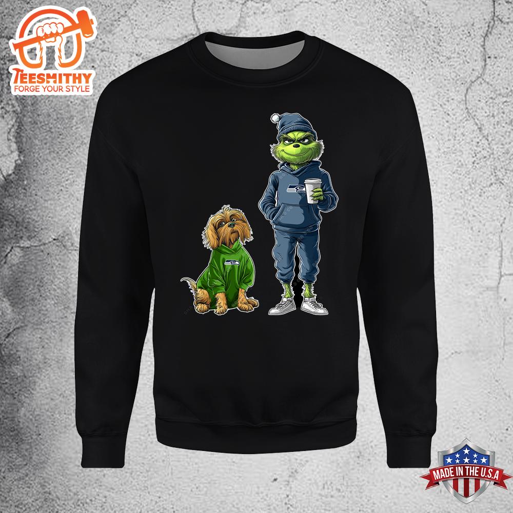 Seattle Seahawks Grinch Christmas Football Sweatshirt