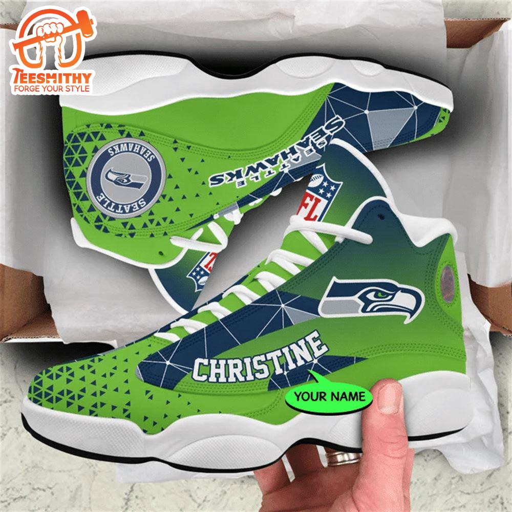 Seattle Seahawks NFL Personalized Jordan 13 Shoes  Gift Christmas