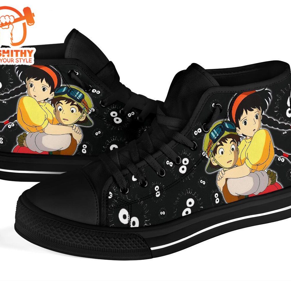 Sheeta & Pazu Sneakers Castle In The Sky High Top Shoes Ghibli Fan