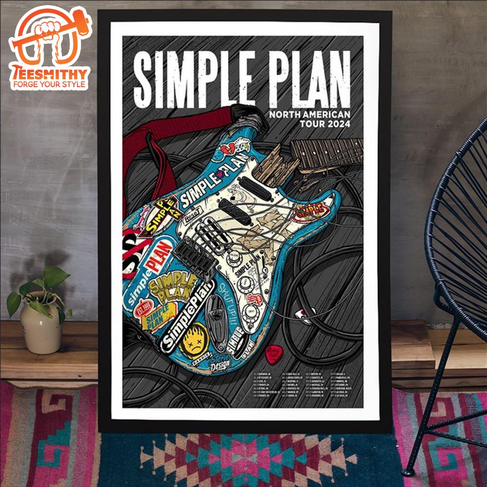 Simple Plan North American 2024 Poster Tour Canvas