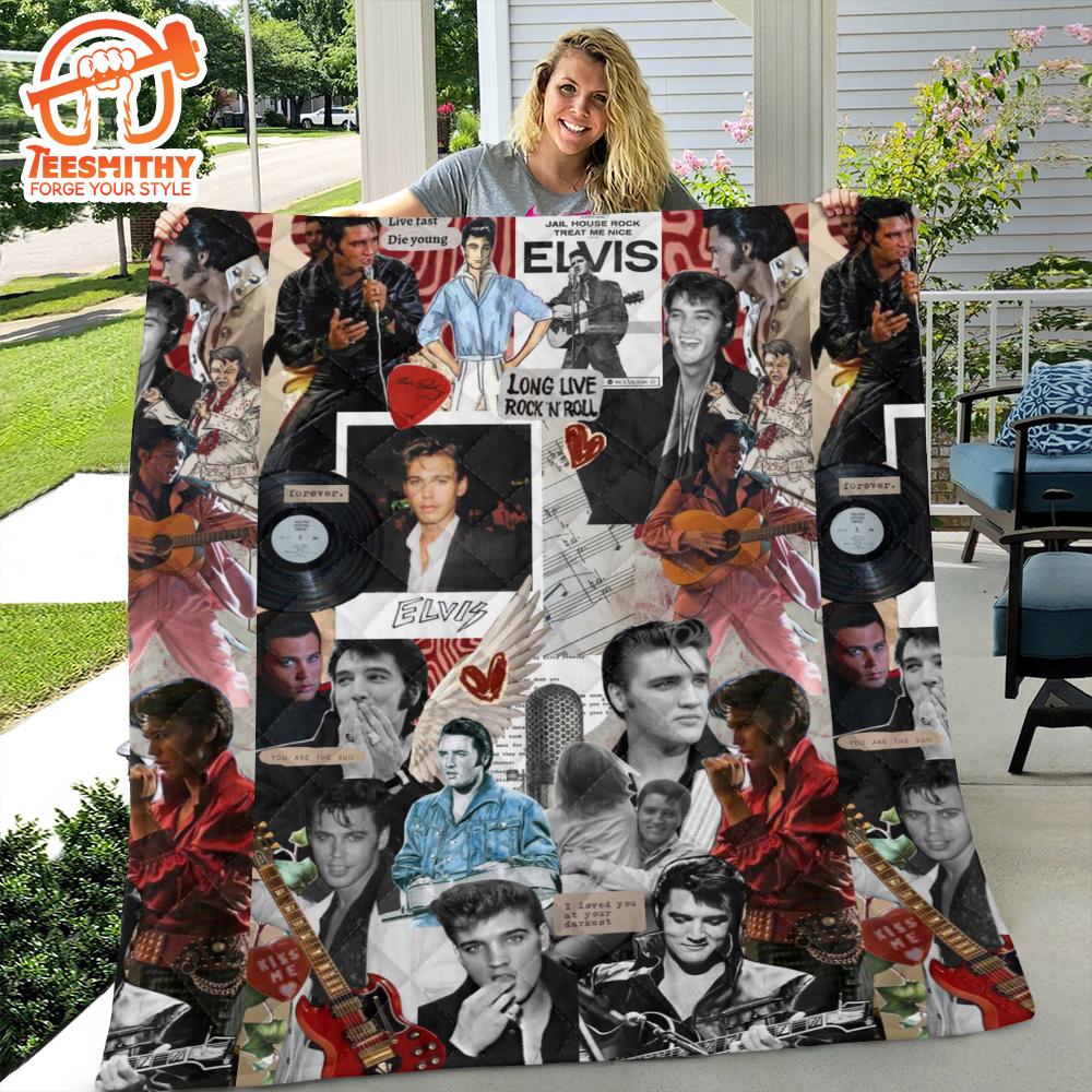 Singer The King 3D Elvis Presley Flannel Blanket