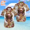 Skull And Flower Pattern Metallica Short Sleeve Aloha Shirt