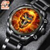 Skull On Fire ACDC Black Stainless Steel Watch