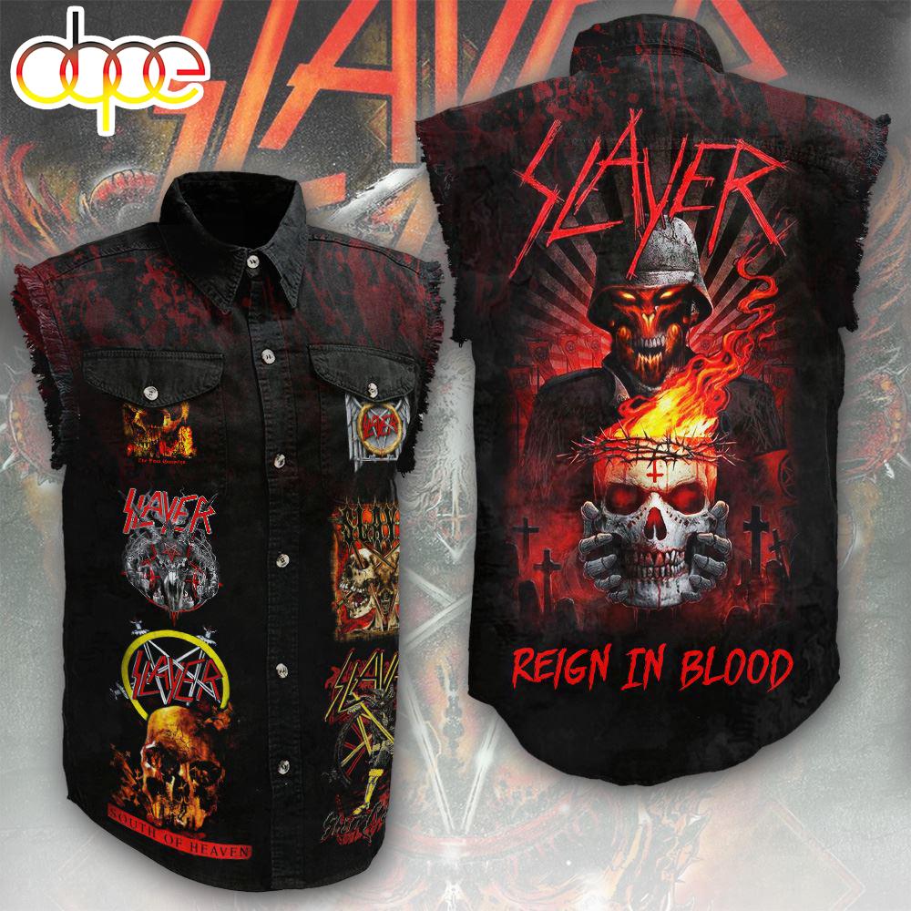 Slayer 3D Lightweight Sleeveless Denim Shirt