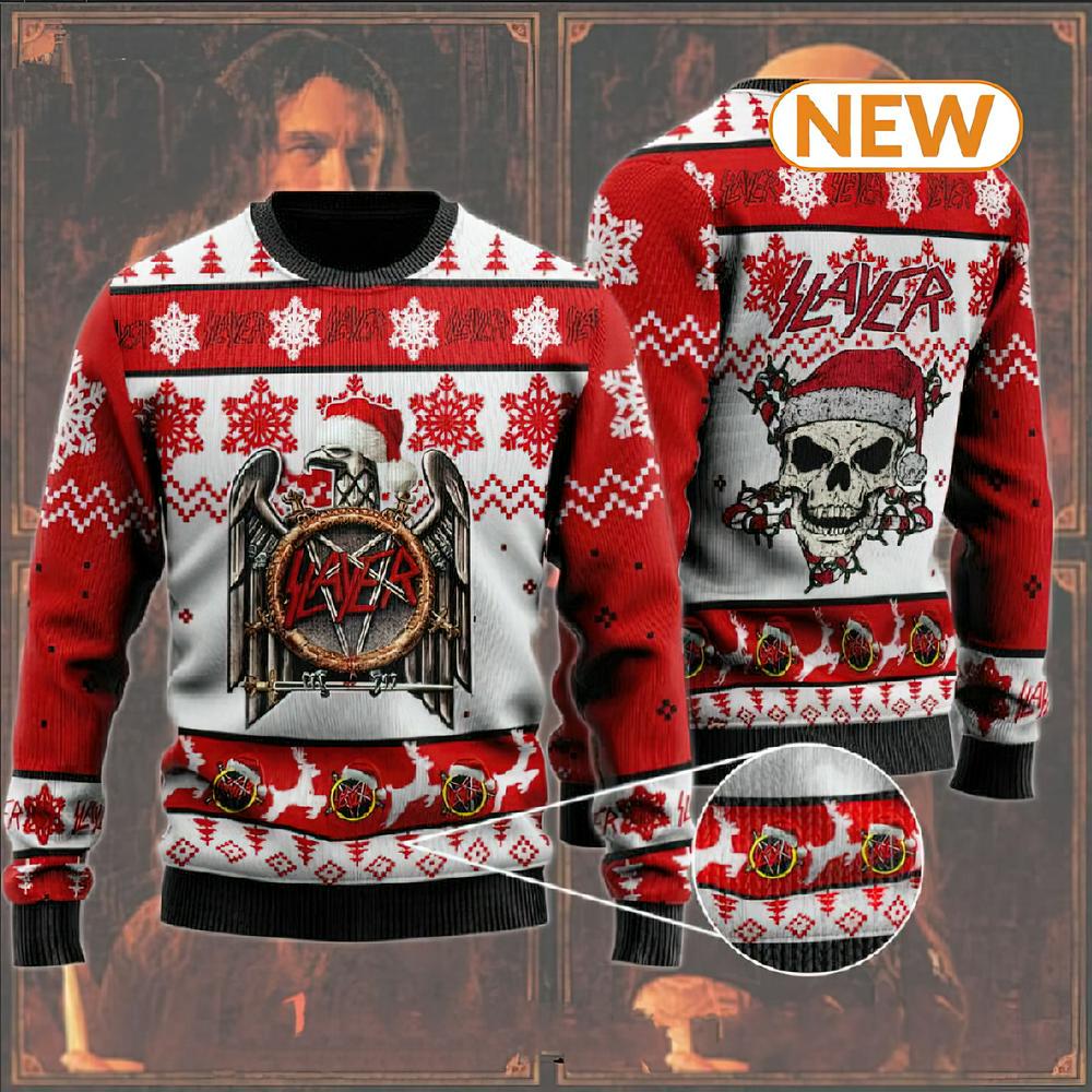 Slayer Band Ugly Christmas Sweater Shirt, Sweatshirt