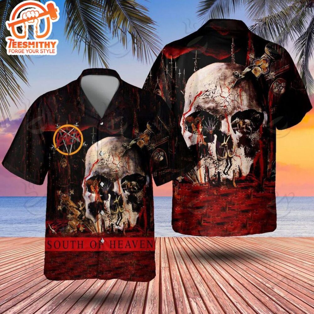 Slayer South of Heaven Skull Men’s Hawaiian Shirt