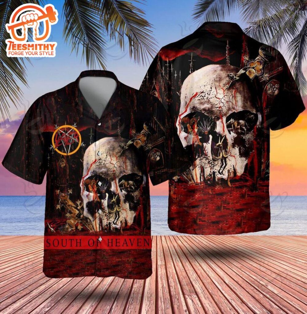 Slayer South of Heaven Skull Men’s Hawaiian Shirt