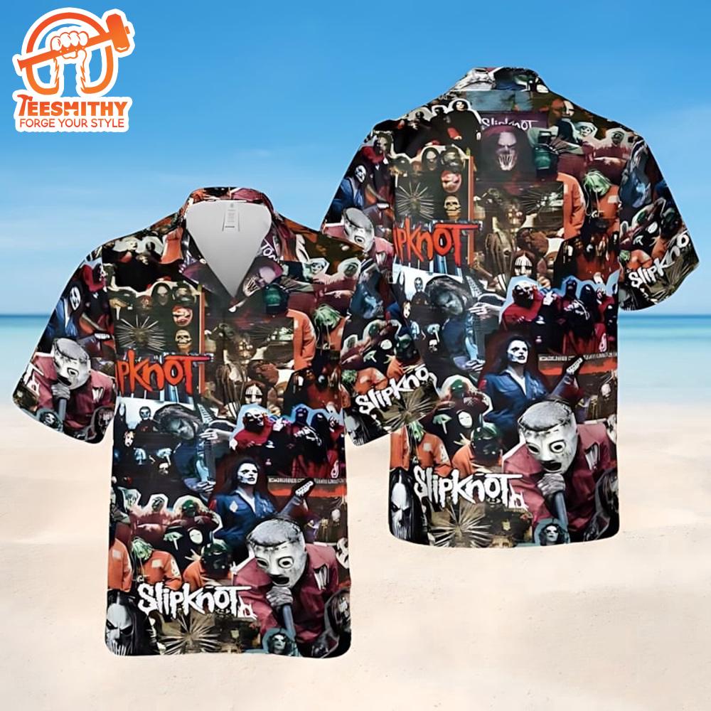 Slipknot Band Collage Vintage Styles Short Sleeve Aloha Shirt