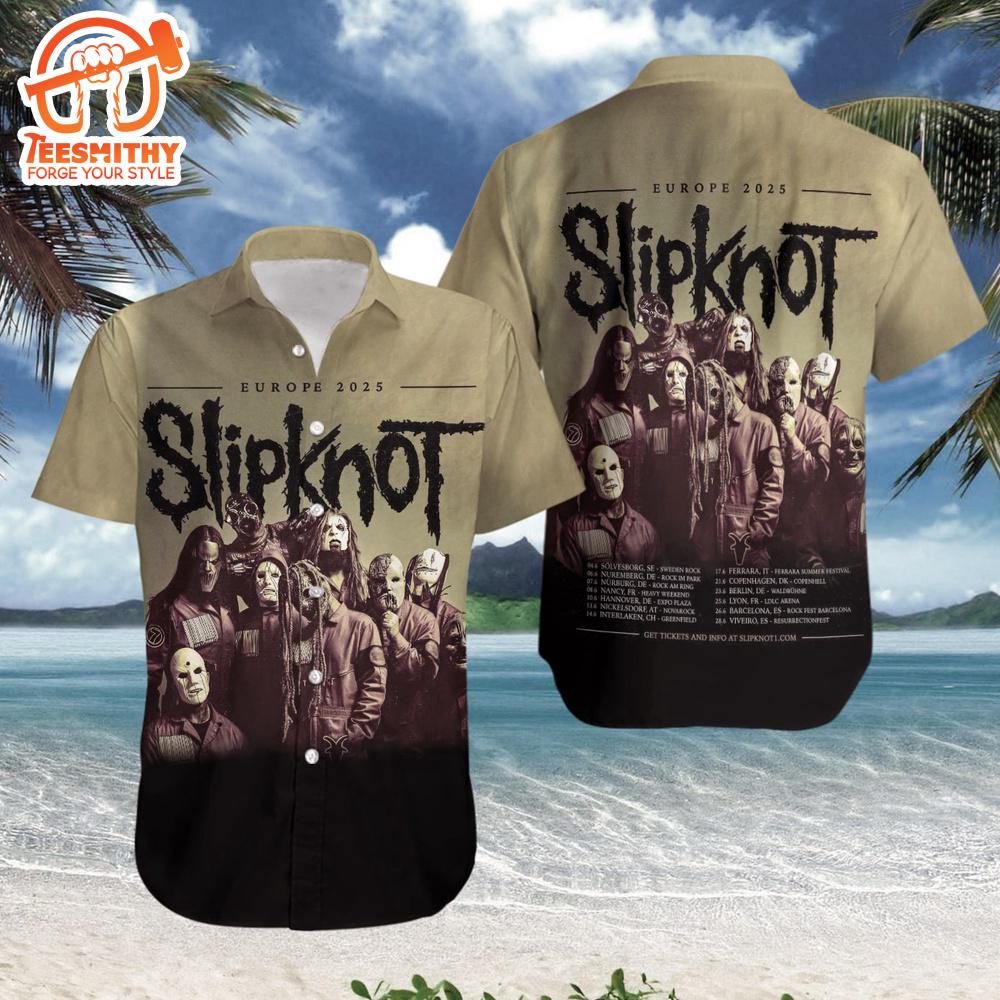 Slipknot Europe Tour 2025 Short Sleeve Aloha Shirt