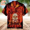 Slipknot Flaming Skull Short Sleeve Aloha Shirt