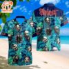 Slipknot Halloween Horror Characters Blue Custom Name Short Sleeve Aloha Shirt