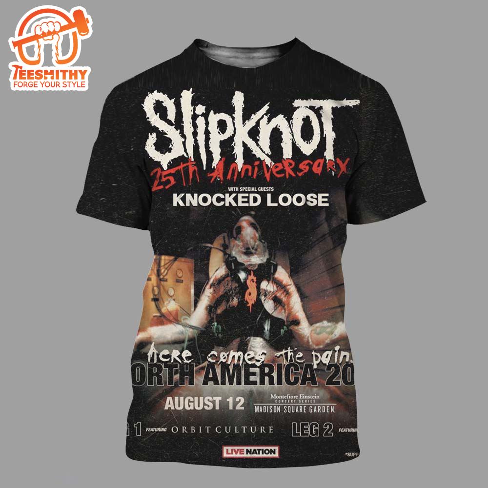 Slipknot New York NY 2024 Tour 25th Anniversary Here Come The Pain On August 12th 3D Shirt