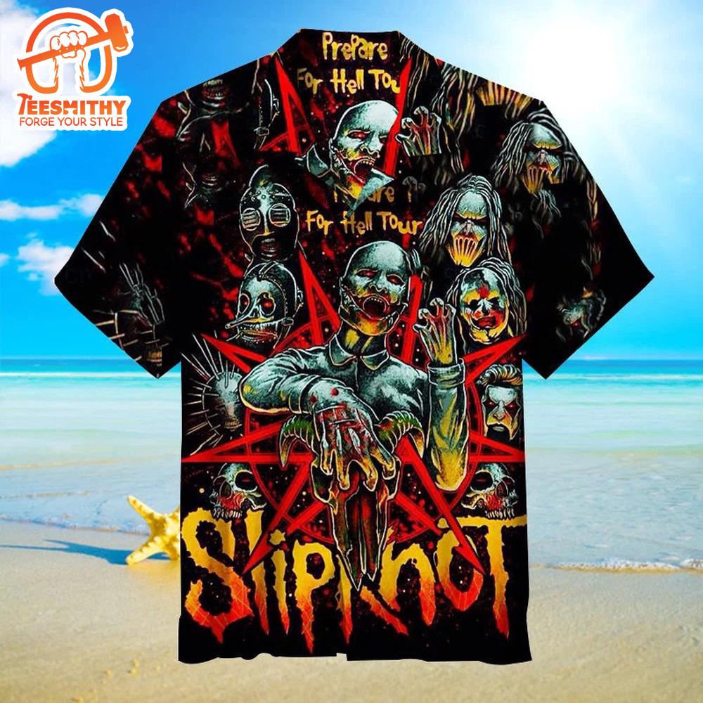 Slipknot Rock Band Horror Mask Short Sleeve Aloha Shirt