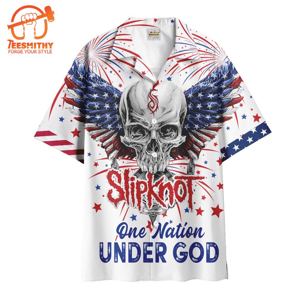 Slipknot Rock Band One Nation Under God Short Sleeve Aloha Shirt