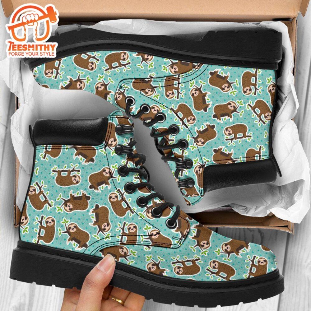 Sloth Boots Animal Custom Shoes Funny For Sloth Lover