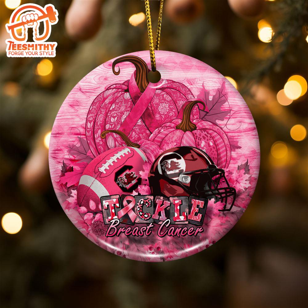 South Carolina Gamecocks  Breast Cancer And Sport Team Ceramic Ornament – Breast Cancer Ornament