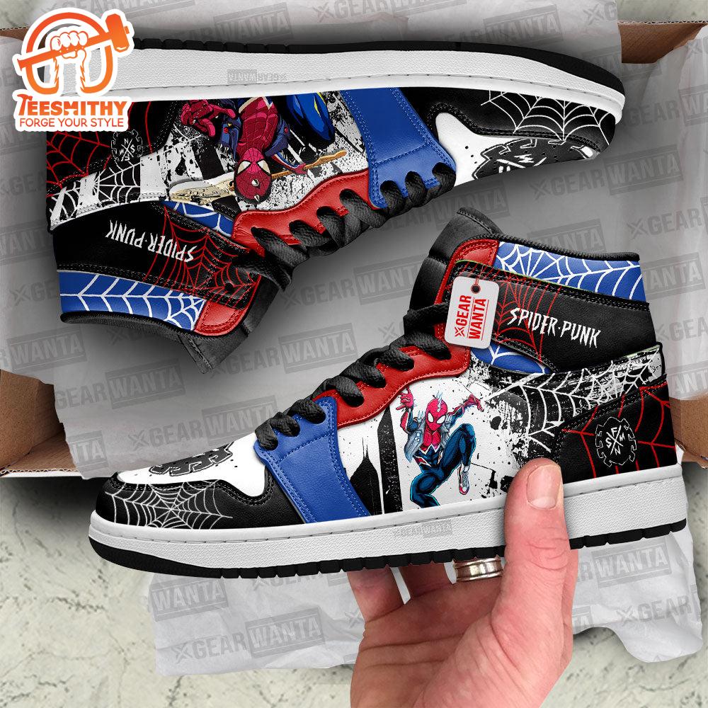 Spider-Punk Spider-Verse Air Jordan 1 Shoes Custom Sneakers For Fans