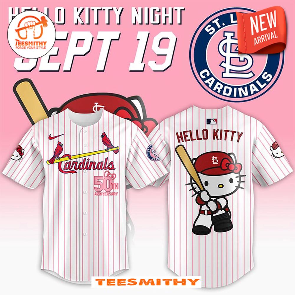 St. Louis Cardinals x Hello Kitty Night 50th Anniversary Baseball Jersey