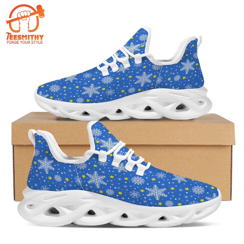 Stars And Christmas Snowflakes Print White Max Soul Shoes   Gift Christmas