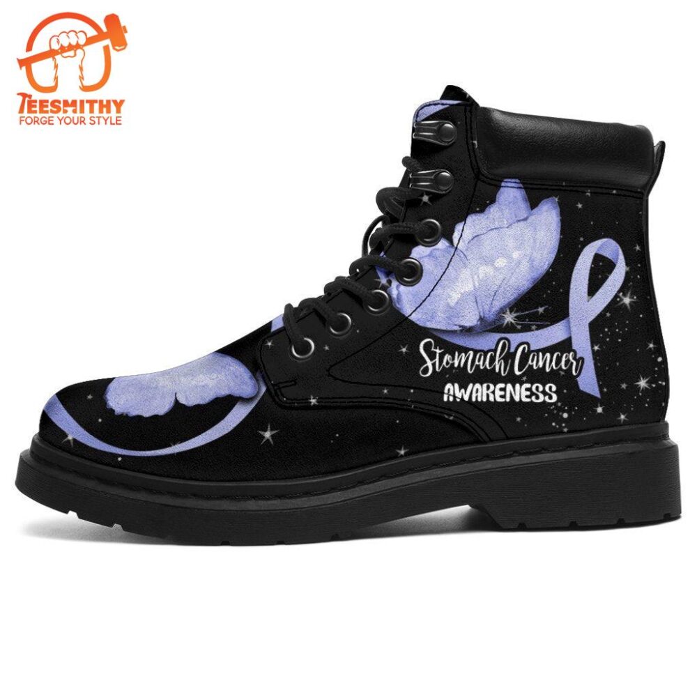 Stomach Cancer Awareness Boots Ribbon Butterfly Shoes