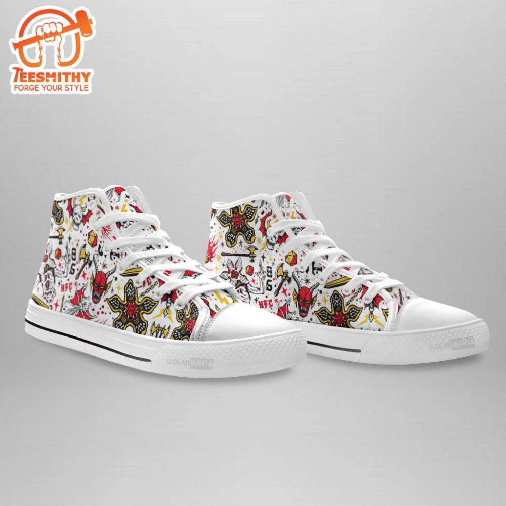 Stranger Things High Top Shoes Custom Pattern Symbols