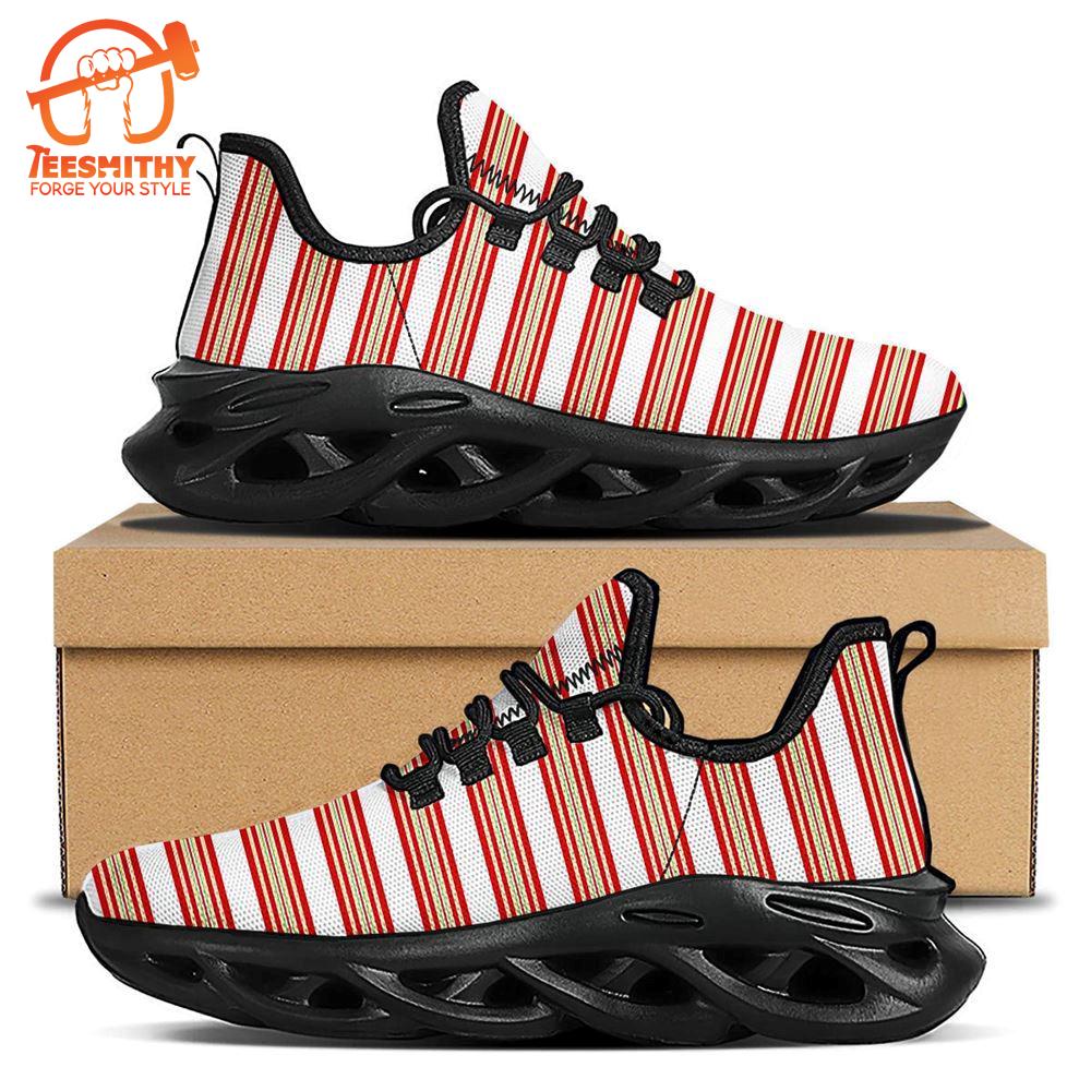 Stripes Merry Christmas Print Pattern Black Max Soul Shoes   Gift Christmas