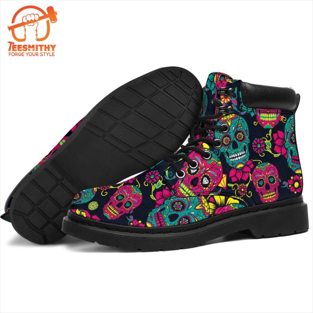 Sugar Skull Boots Shoes Gift Idea