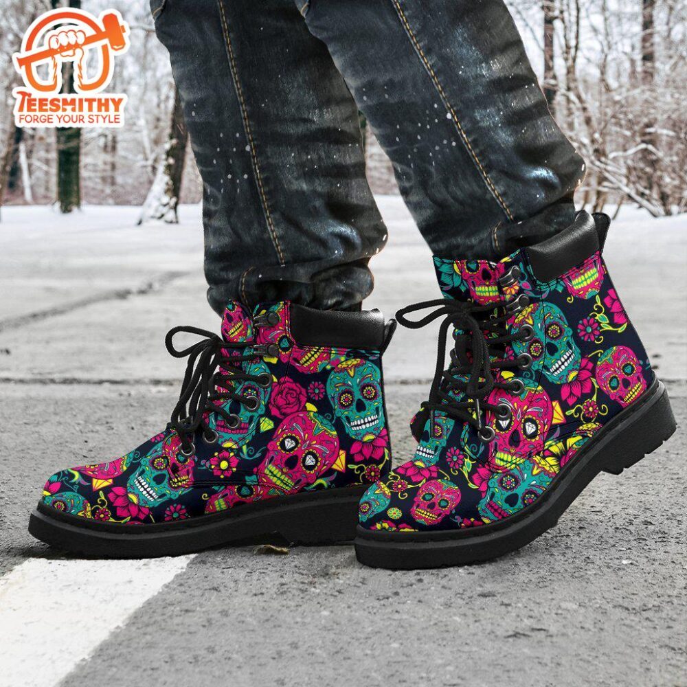 Sugar Skull Boots Shoes Gift Idea