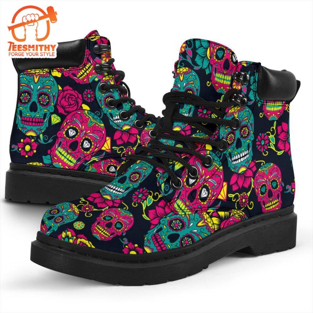 Sugar Skull Boots Shoes Gift Idea