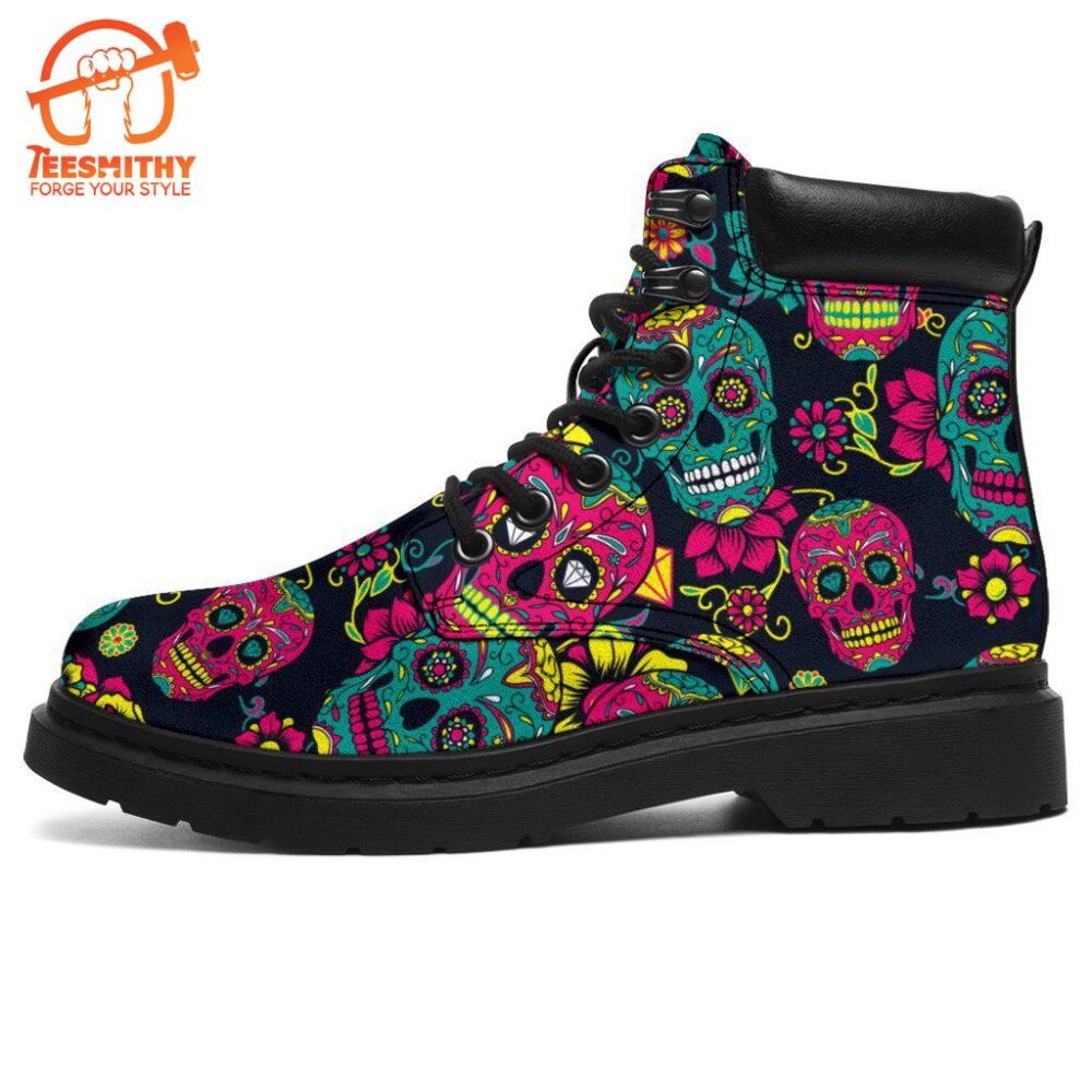 Sugar Skull Boots Shoes Gift Idea