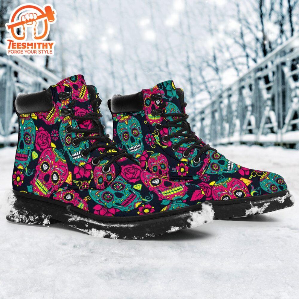 Sugar Skull Boots Shoes Gift Idea