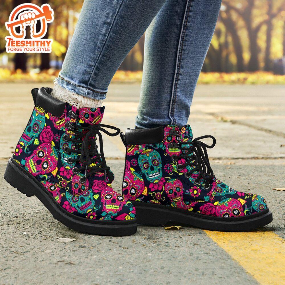 Sugar Skull Boots Shoes Gift Idea