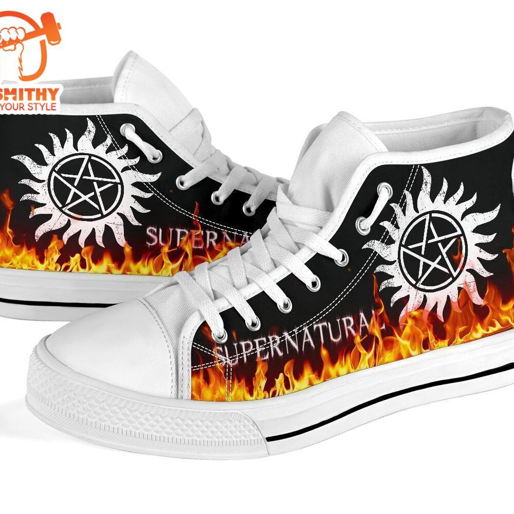 Supernatural Sneakers Fire High Top Shoes Custom Idea