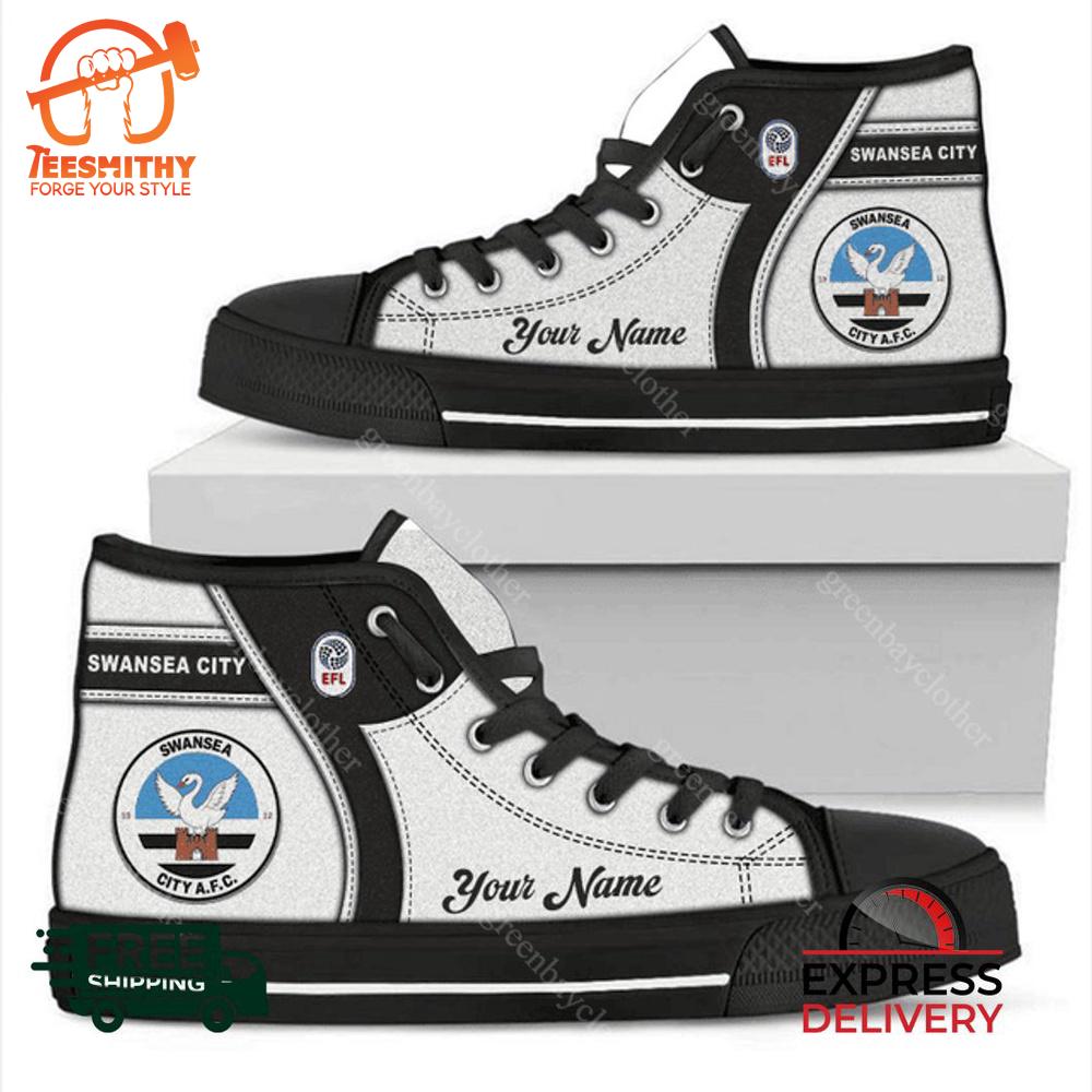 Swansea City Personalzied High Top Canvas Shoes