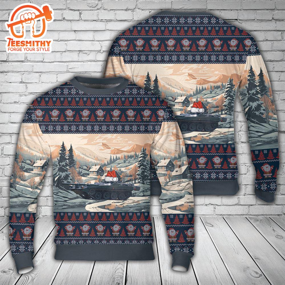 Swedish Army Stridsvagn 103 Christmas AOP Sweater  Gift Christmas