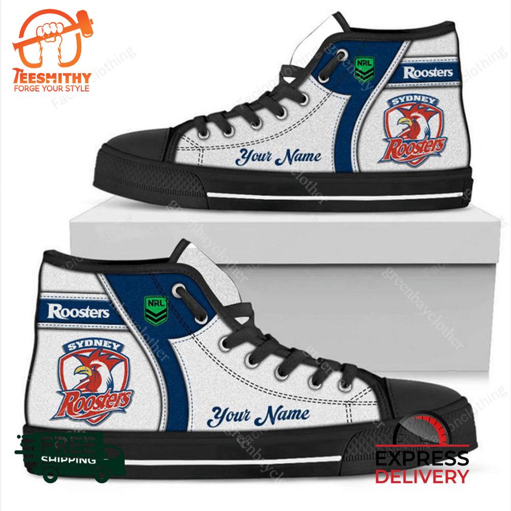 Sydney Roosters NRL Personalized High Top Canvas Shoes