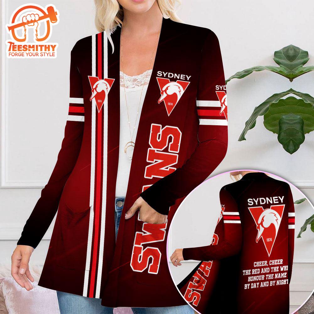 Sydney Swans Women’s Patch Pocket Cardigan For Fans