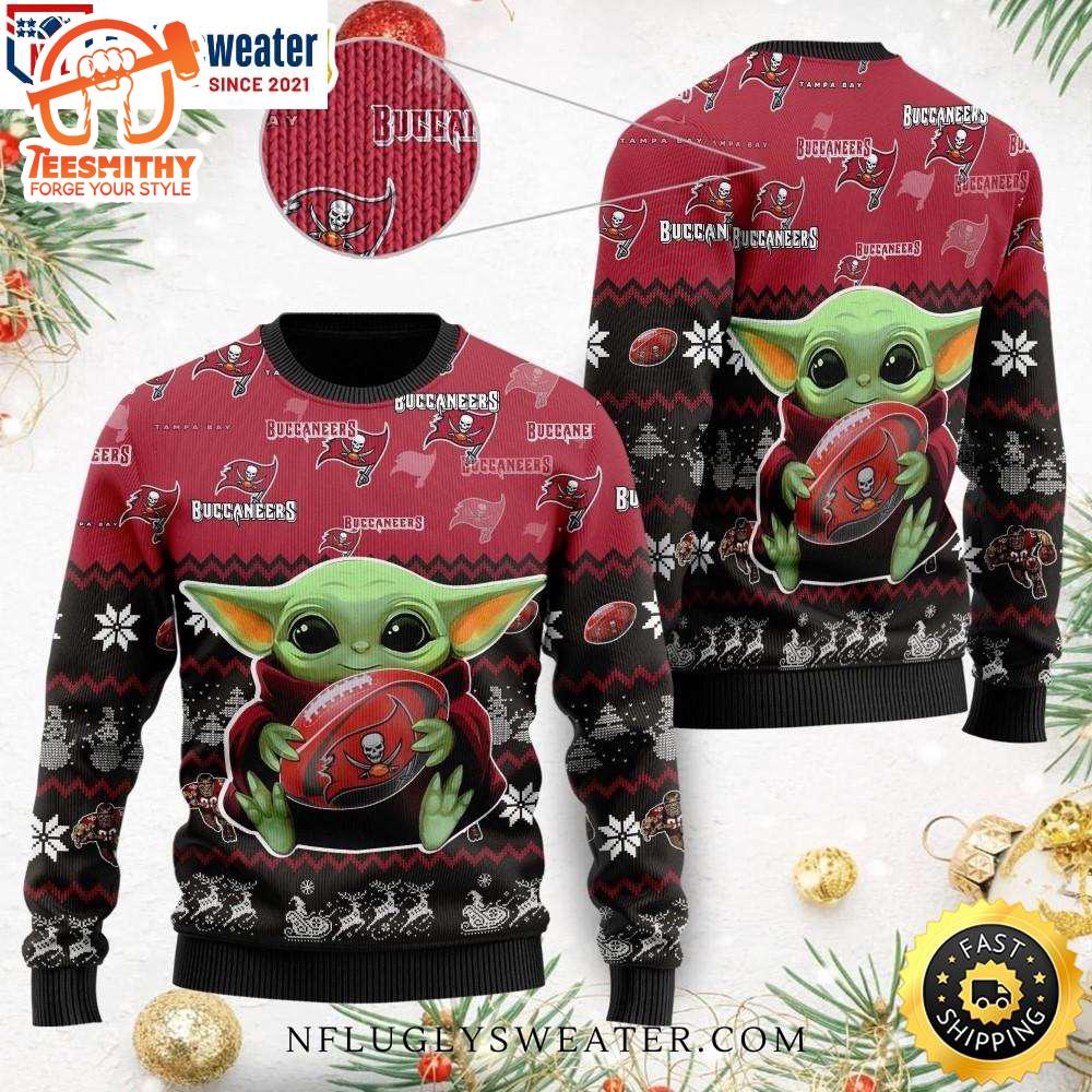 Tampa Bay Buccaneers Baby Yoda Sweater Gift for Christmas