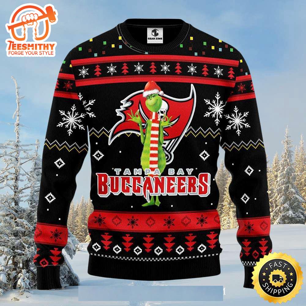 Tampa Bay Buccaneers Grinch Black Festive Sweater Gift for Christmas