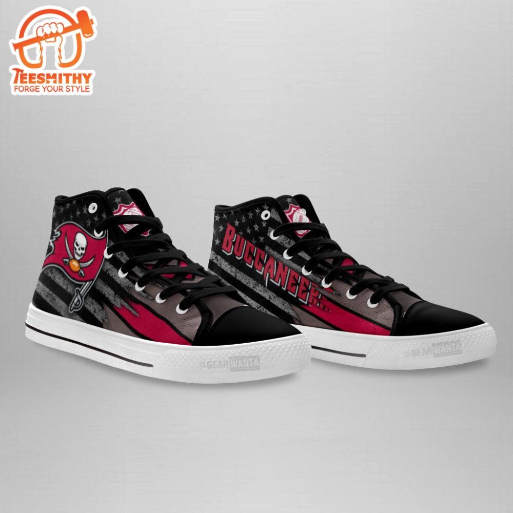 Tampa Bay Buccaneers High Top Shoes Custom American Flag Sneakers